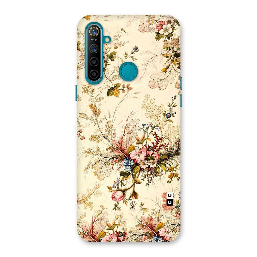 Beige Floral Back Case for Realme 5i