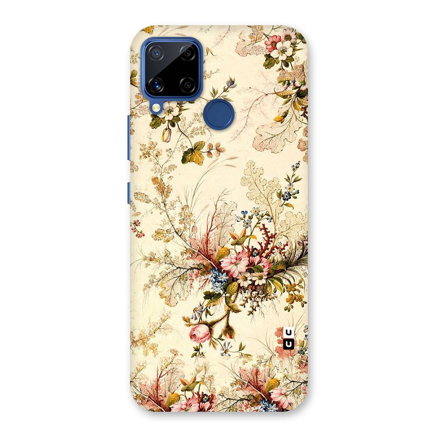 Beige Floral Back Case for Realme C15