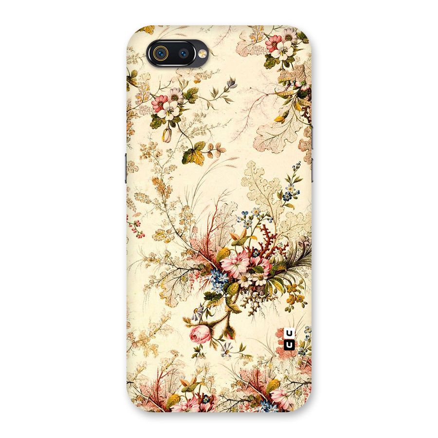 Beige Floral Back Case for Realme C2