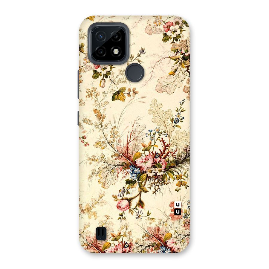 Beige Floral Back Case for Realme C21