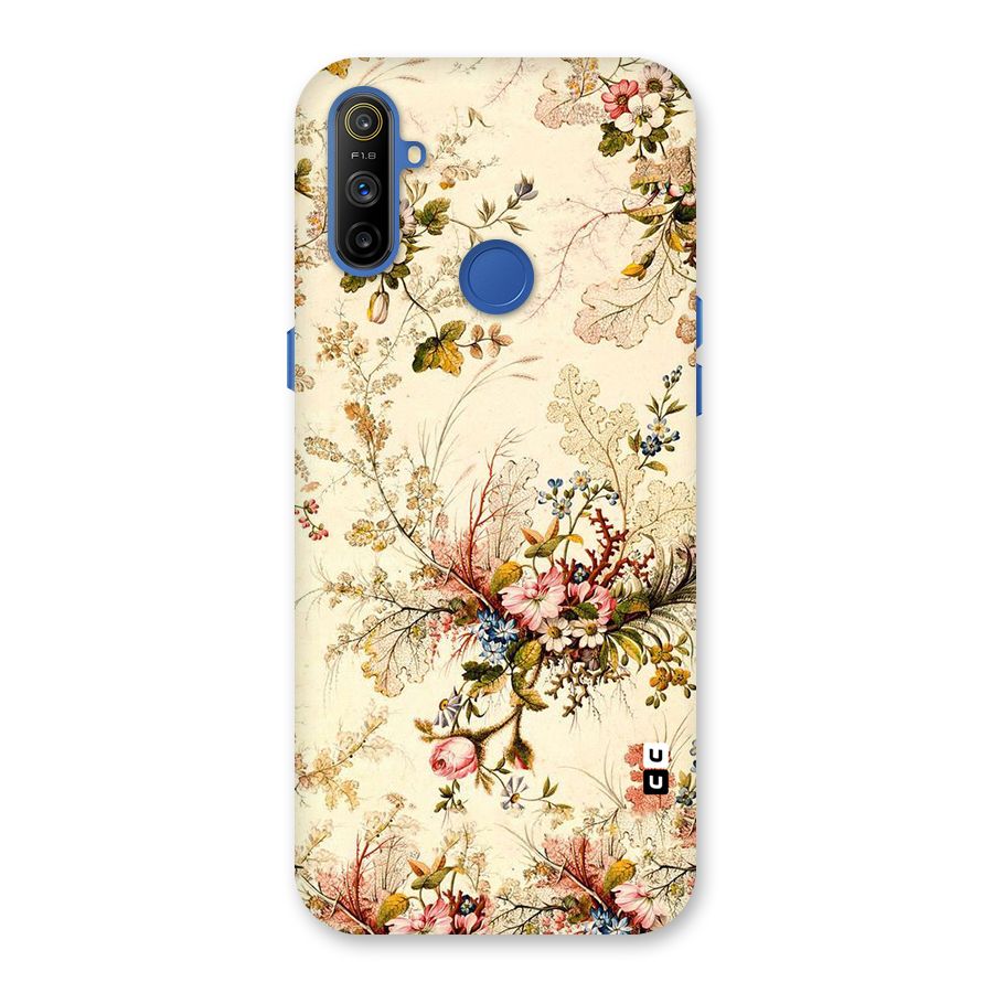 Beige Floral Back Case for Realme Narzo 10A