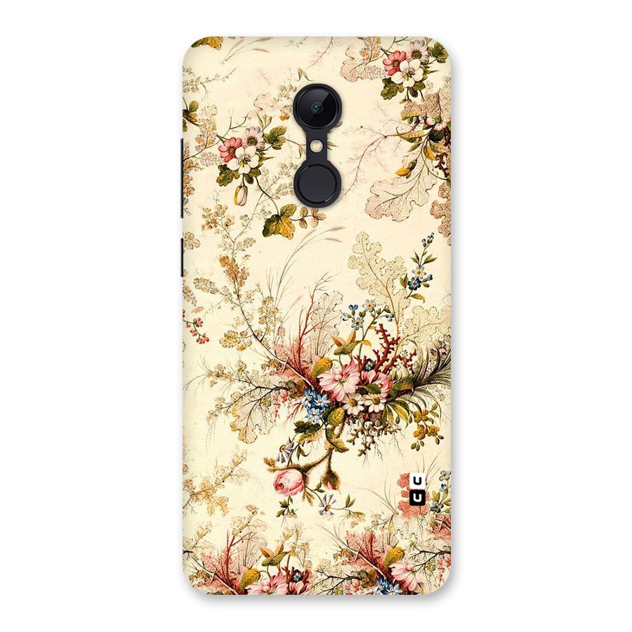 Beige Floral Back Case for Redmi 5