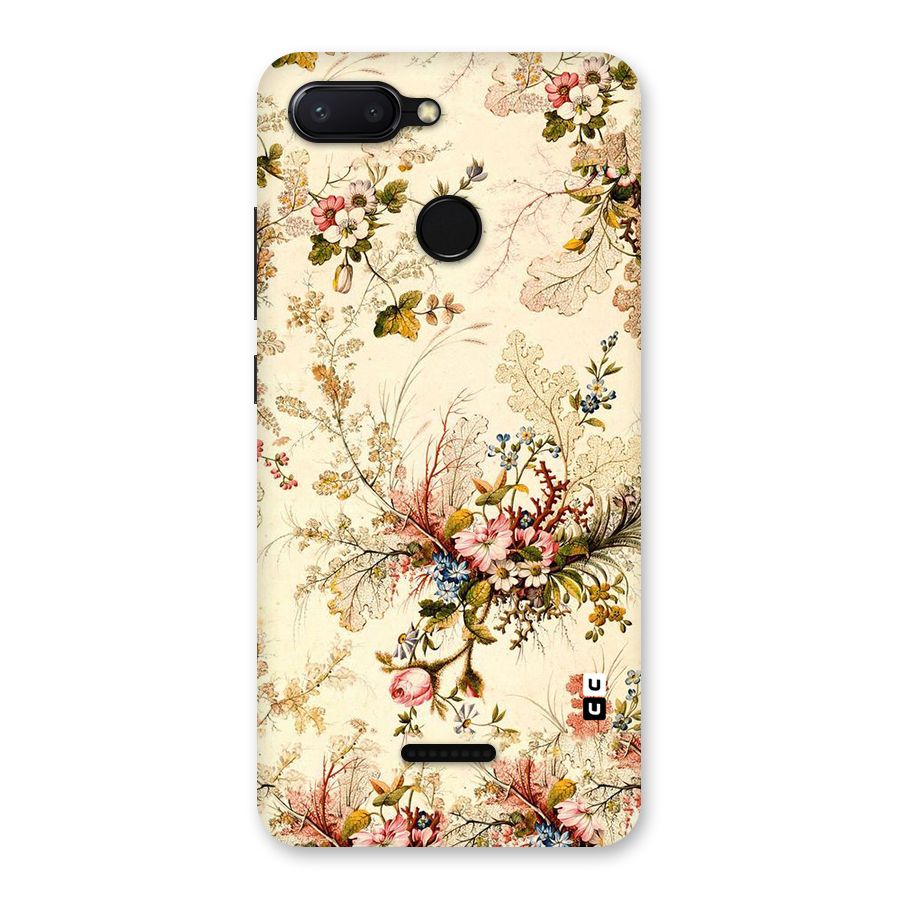 Beige Floral Back Case for Redmi 6