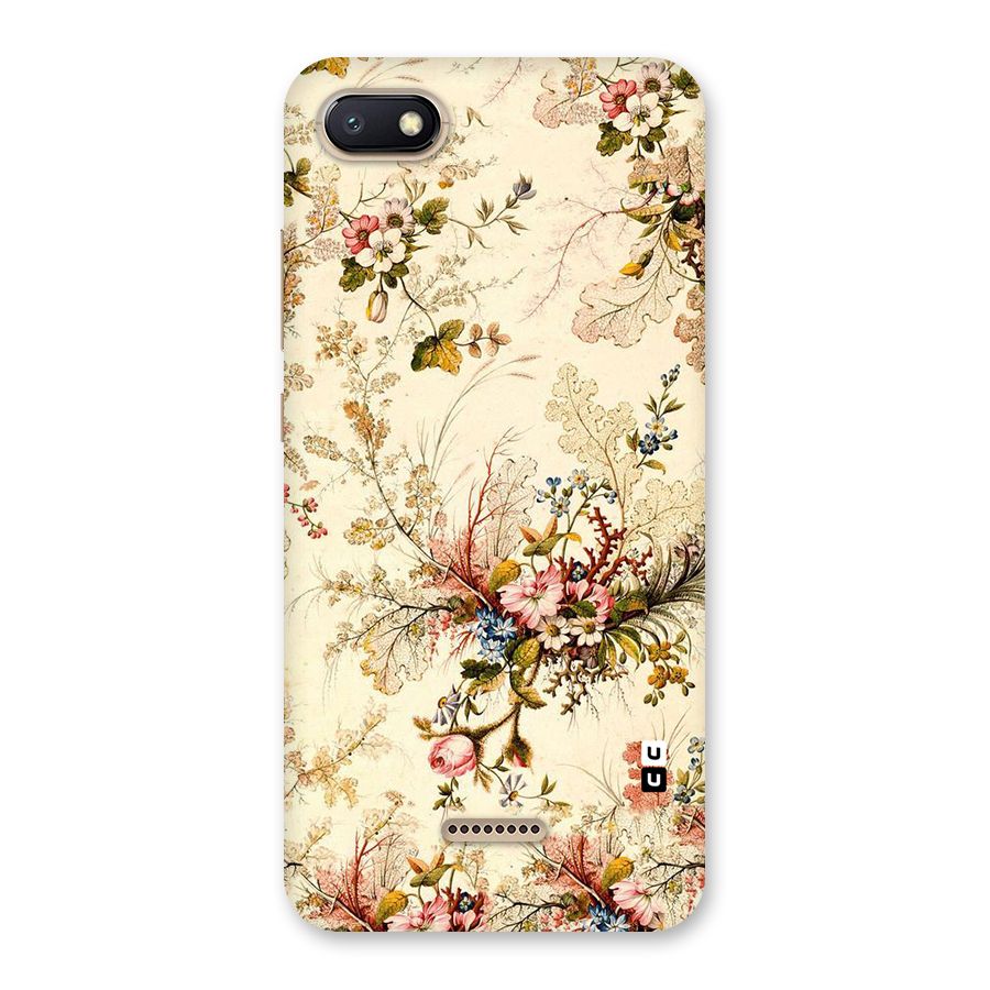 Beige Floral Back Case for Redmi 6A