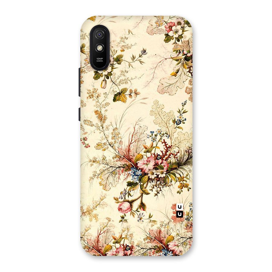 Beige Floral Back Case for Redmi 9A