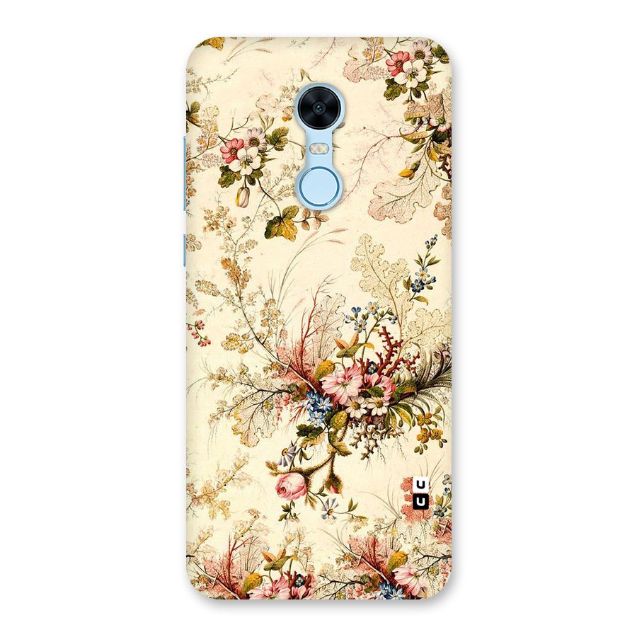 Beige Floral Back Case for Redmi Note 5