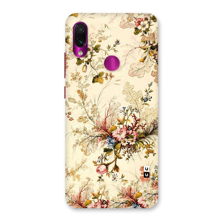 Beige Floral Back Case for Redmi Note 7 Pro