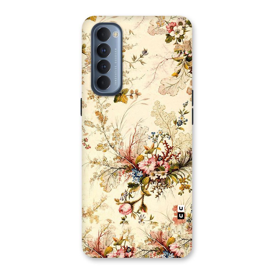 Beige Floral Back Case for Reno4 Pro