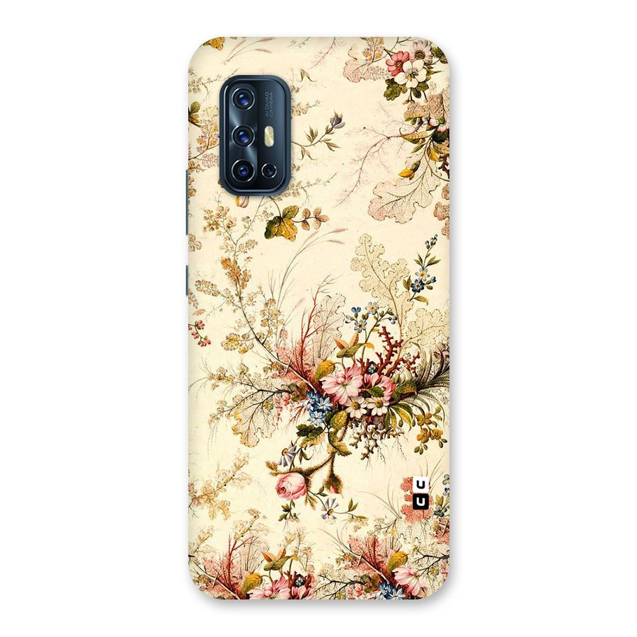 Beige Floral Back Case for Vivo V17