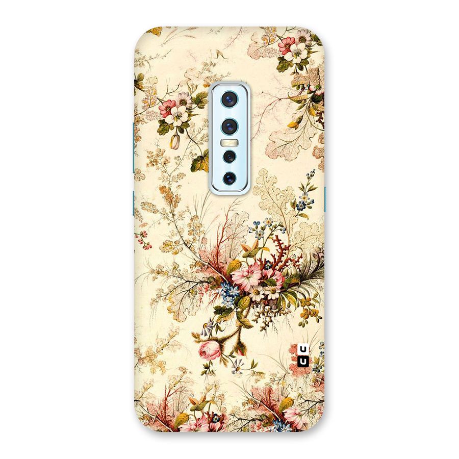 Beige Floral Back Case for Vivo V17 Pro