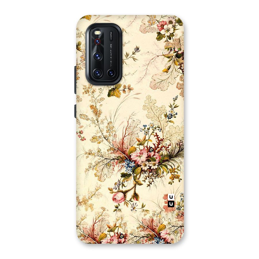 Beige Floral Back Case for Vivo V19