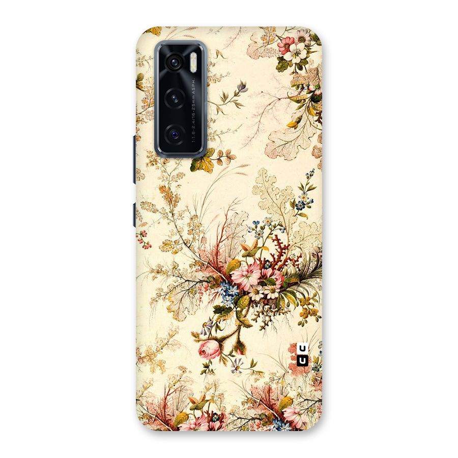 Beige Floral Back Case for Vivo V20 SE