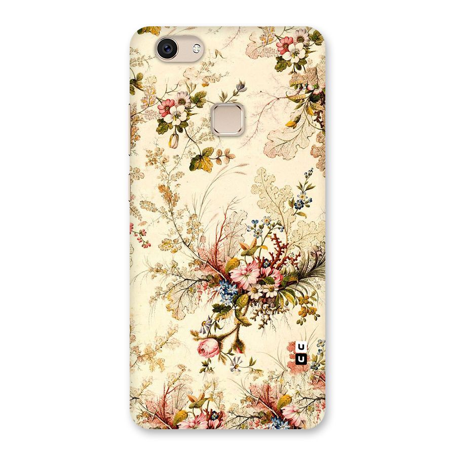Beige Floral Back Case for Vivo V7