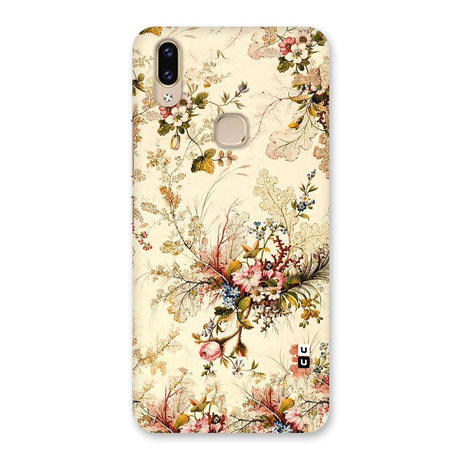 Beige Floral Back Case for Vivo V9 Youth