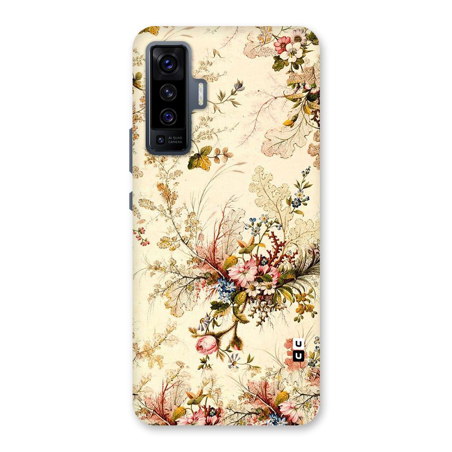 Beige Floral Back Case for Vivo X50