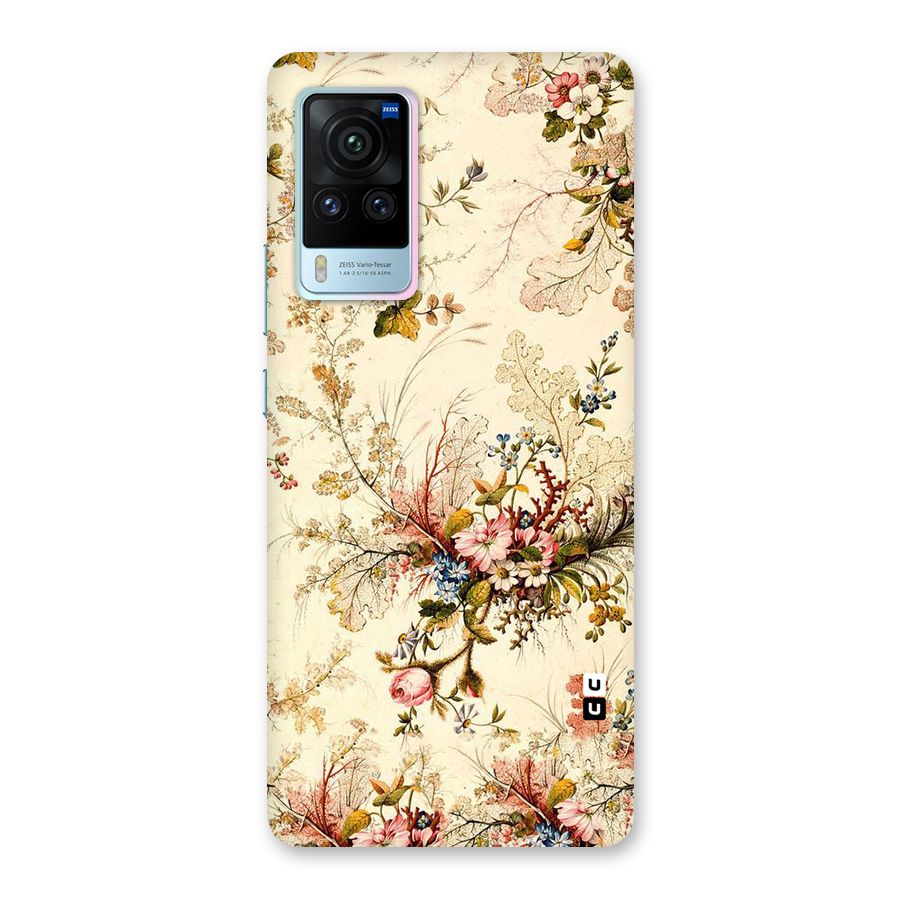 Beige Floral Back Case for Vivo X60 Pro