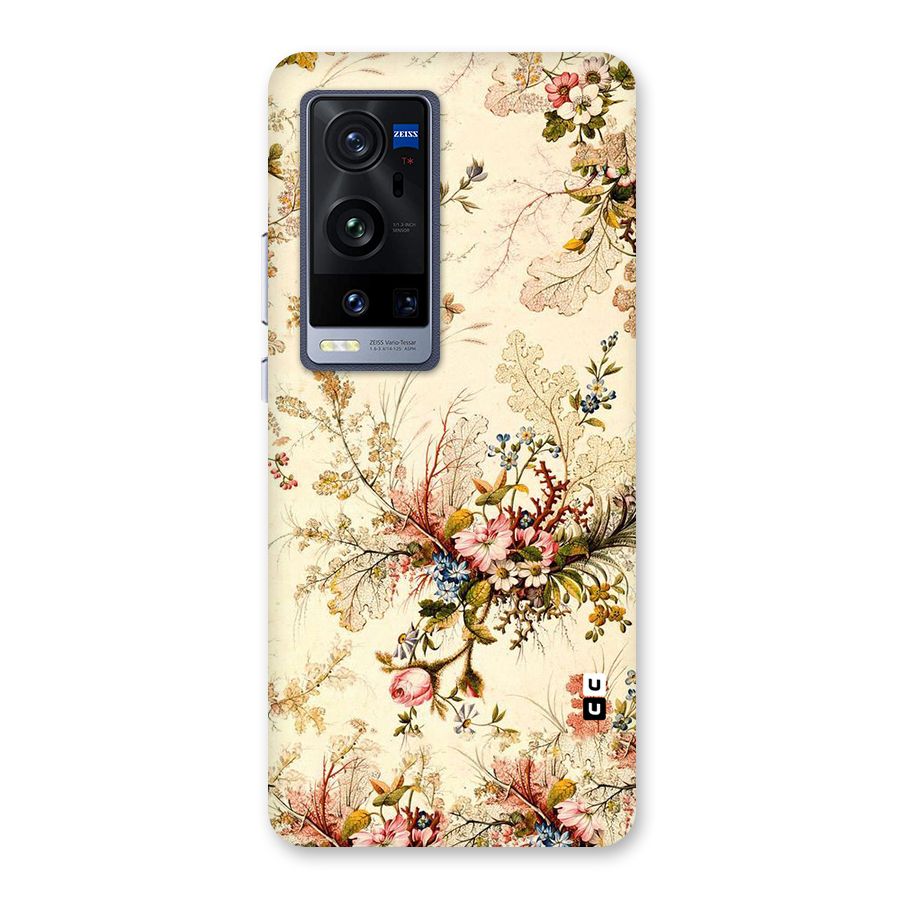 Beige Floral Back Case for Vivo X60 Pro Plus