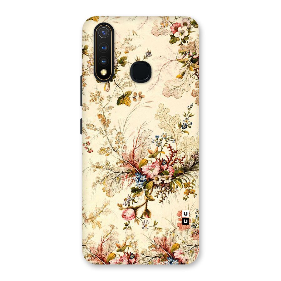 Beige Floral Back Case for Vivo Y19