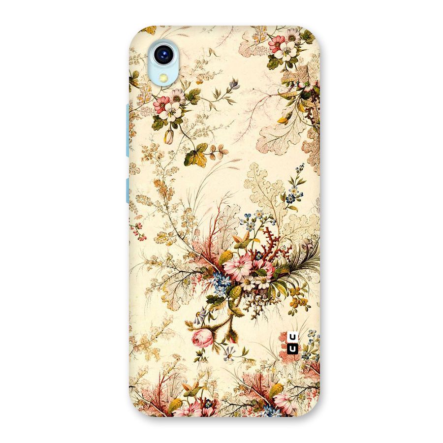 Beige Floral Back Case for Vivo Y1s
