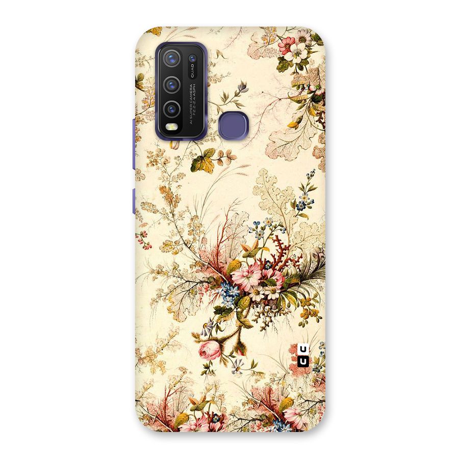 Beige Floral Back Case for Vivo Y50