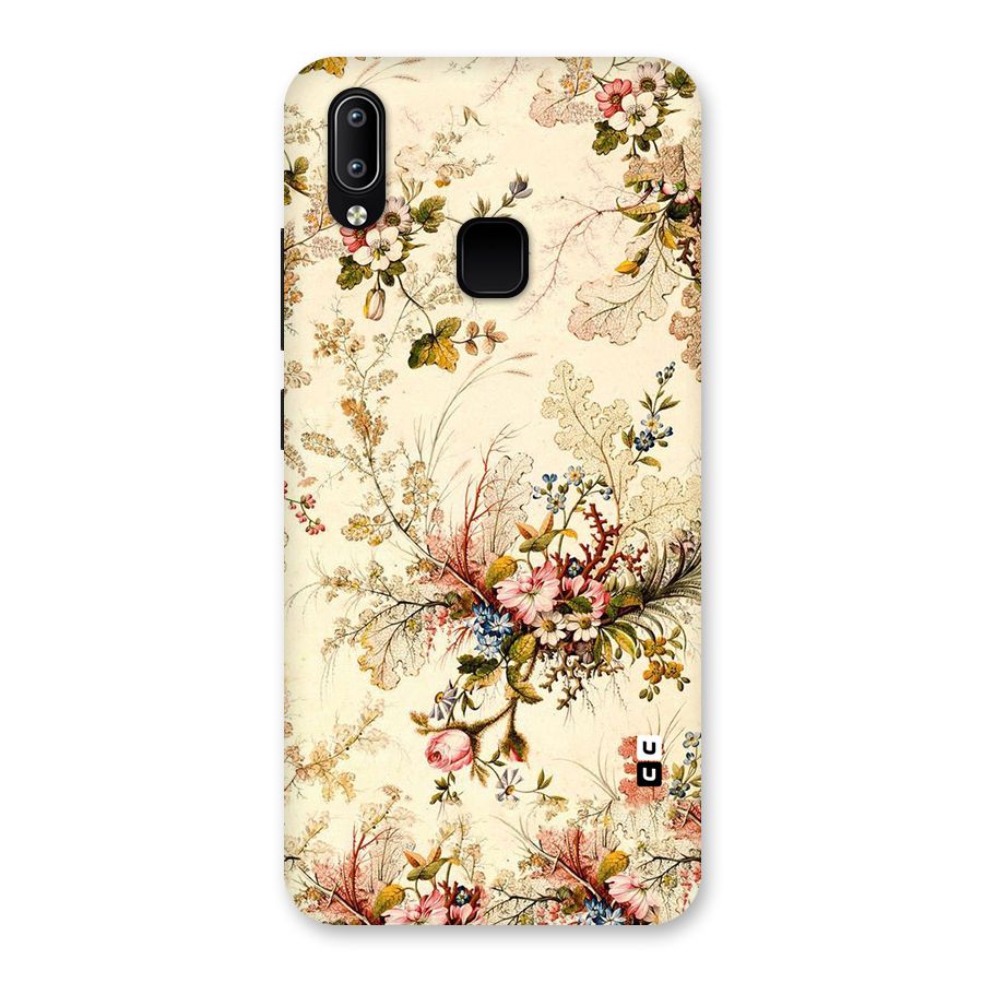 Beige Floral Back Case for Vivo Y93