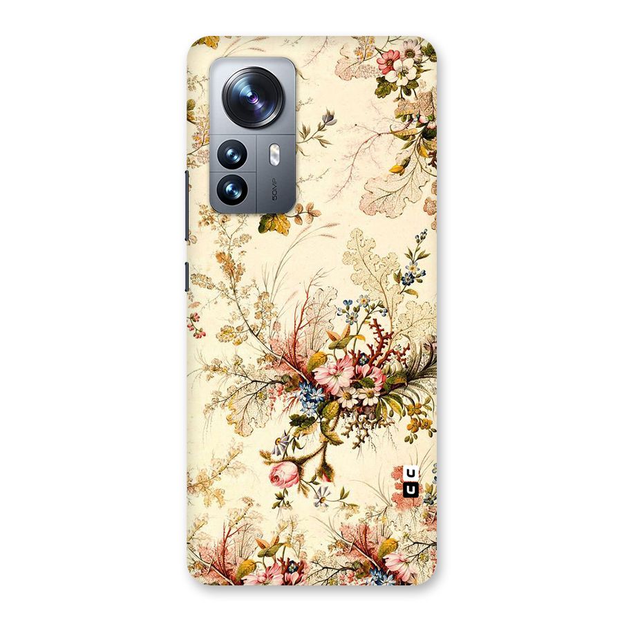 Beige Floral Back Case for Xiaomi 12 Pro