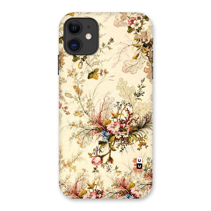 Beige Floral Back Case for iPhone 11