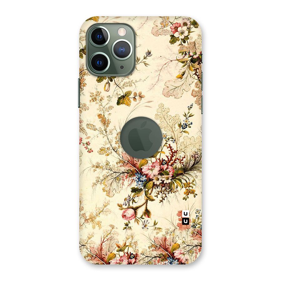 Beige Floral Back Case for iPhone 11 Pro Logo  Cut