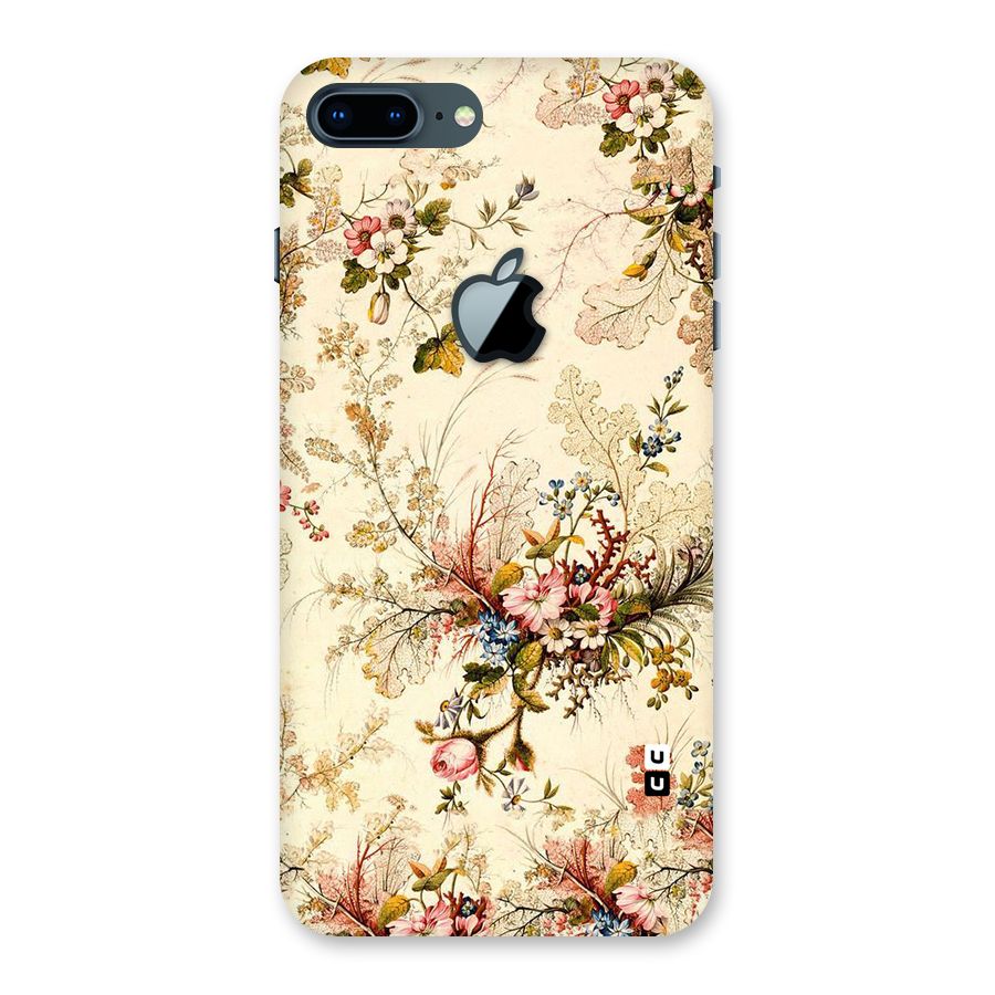 Beige Floral Back Case for iPhone 7 Plus Apple Cut
