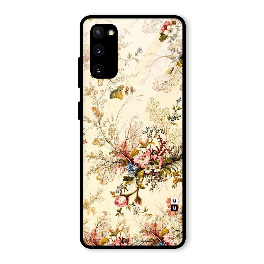 Beige Floral Glass Back Case for Galaxy S20 FE 5G