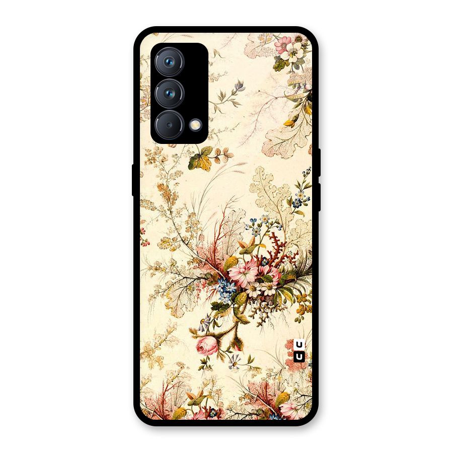 Beige Floral Glass Back Case for Realme GT Master Edition
