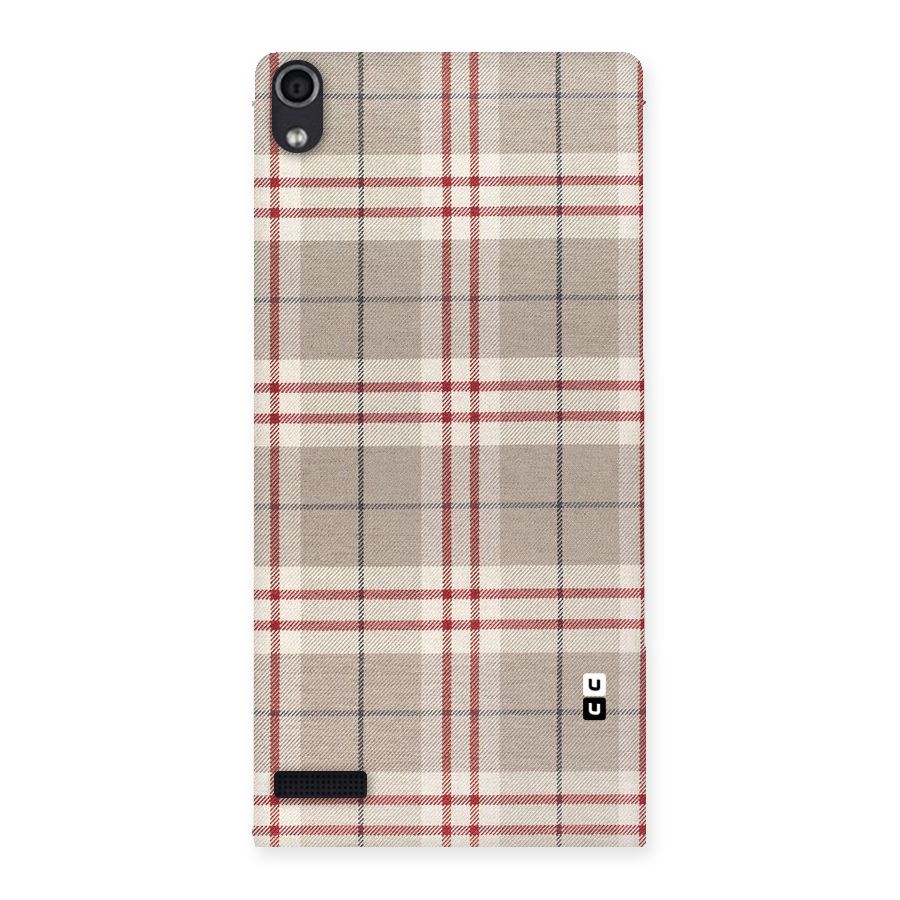 Beige Red Check Back Case for Ascend P6