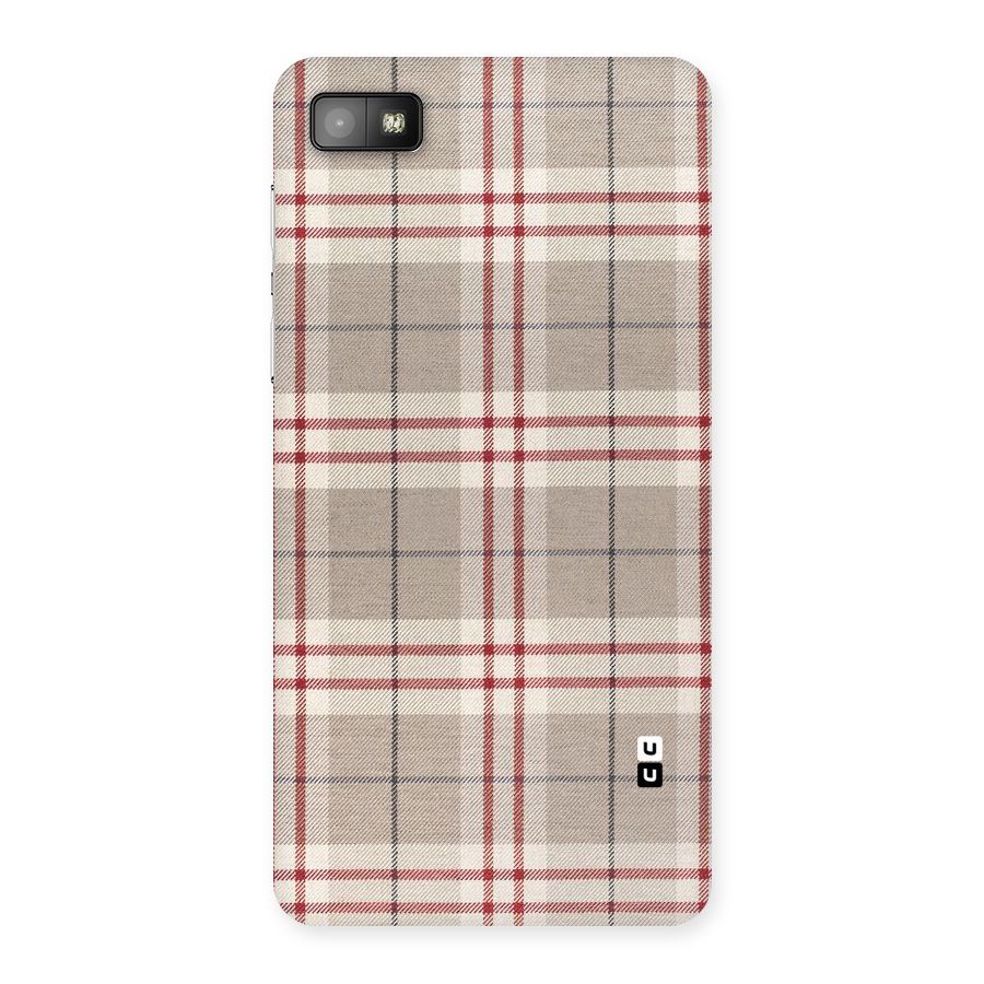 Beige Red Check Back Case for Blackberry Z10