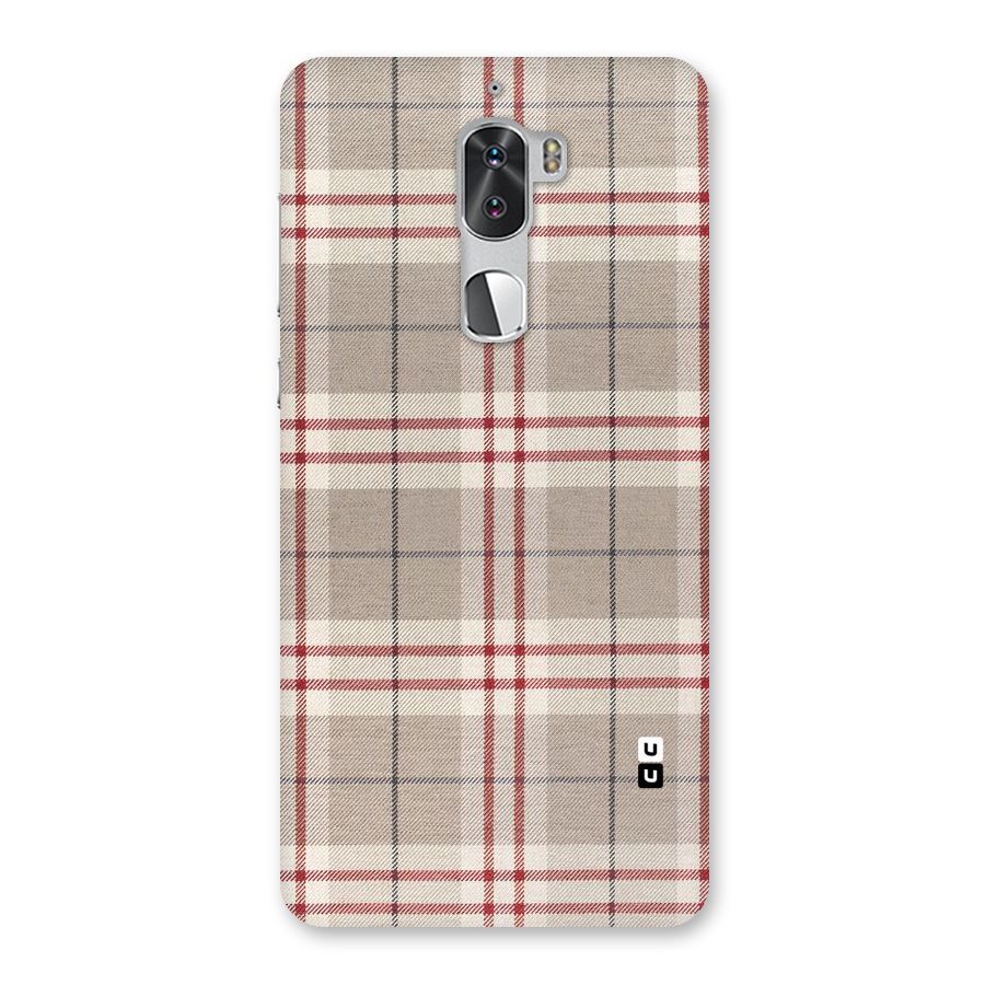 Beige Red Check Back Case for Coolpad Cool 1