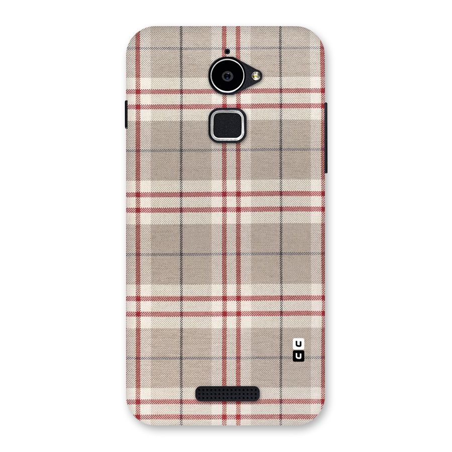 Beige Red Check Back Case for Coolpad Note 3 Lite