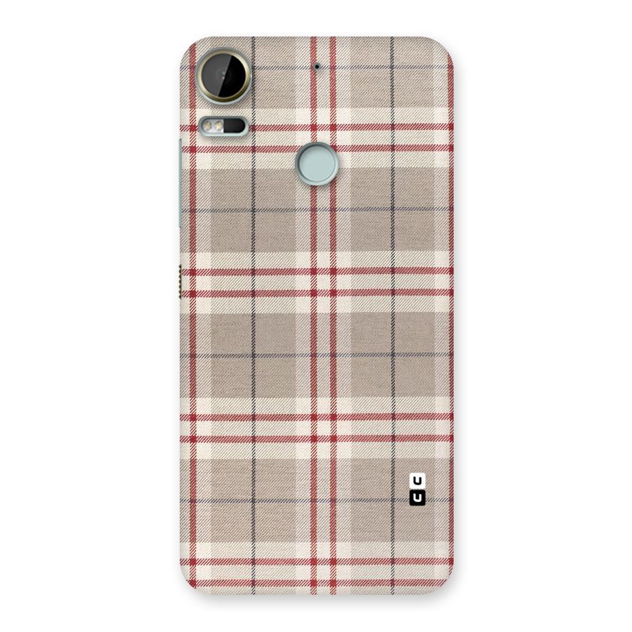 Beige Red Check Back Case for Desire 10 Pro