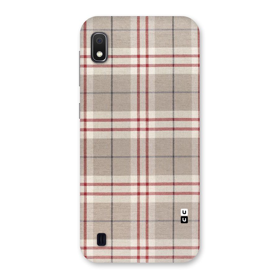Beige Red Check Back Case for Galaxy A10