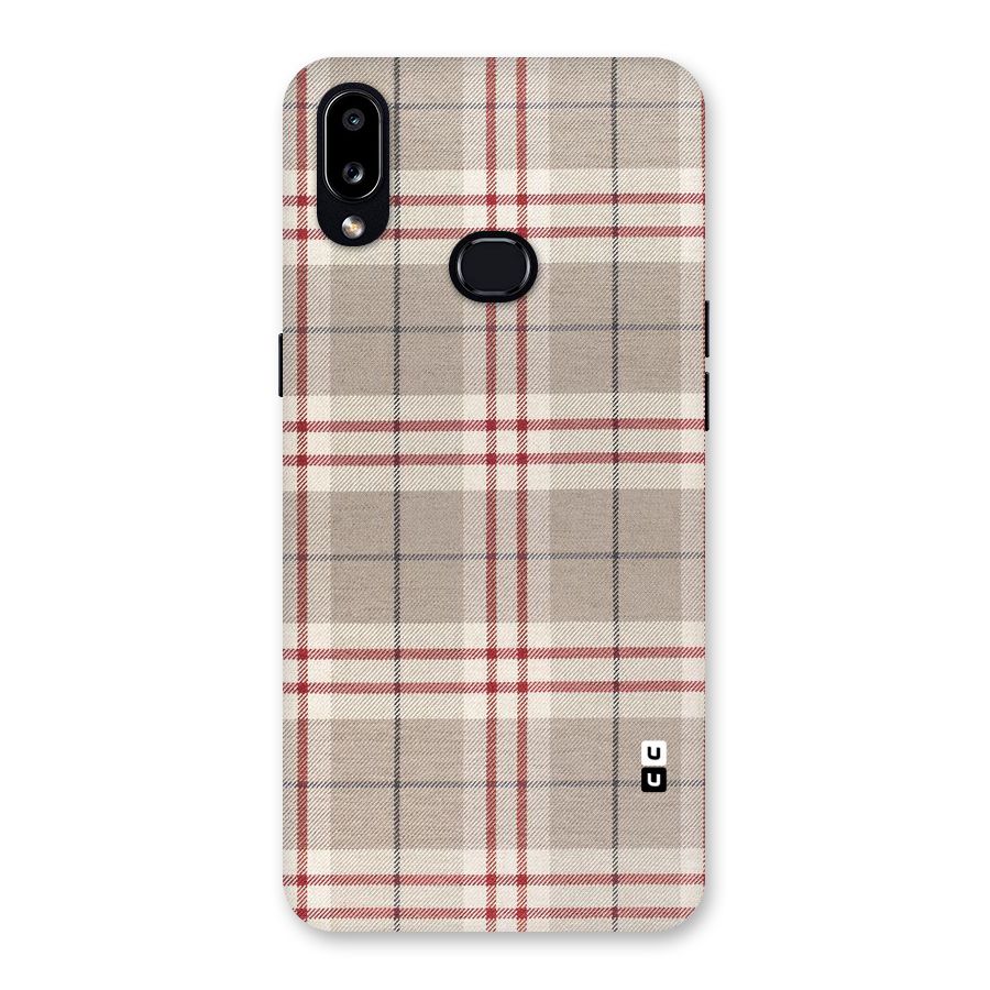 Beige Red Check Back Case for Galaxy A10s