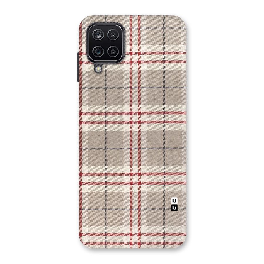 Beige Red Check Back Case for Galaxy A12