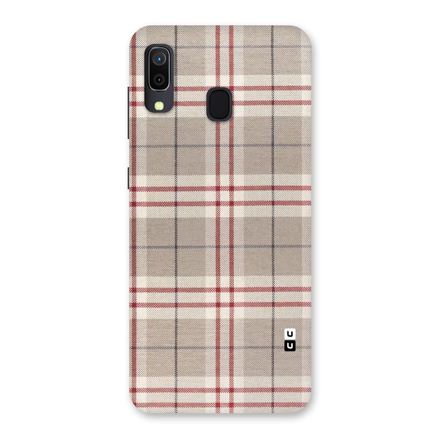 Beige Red Check Back Case for Galaxy A20