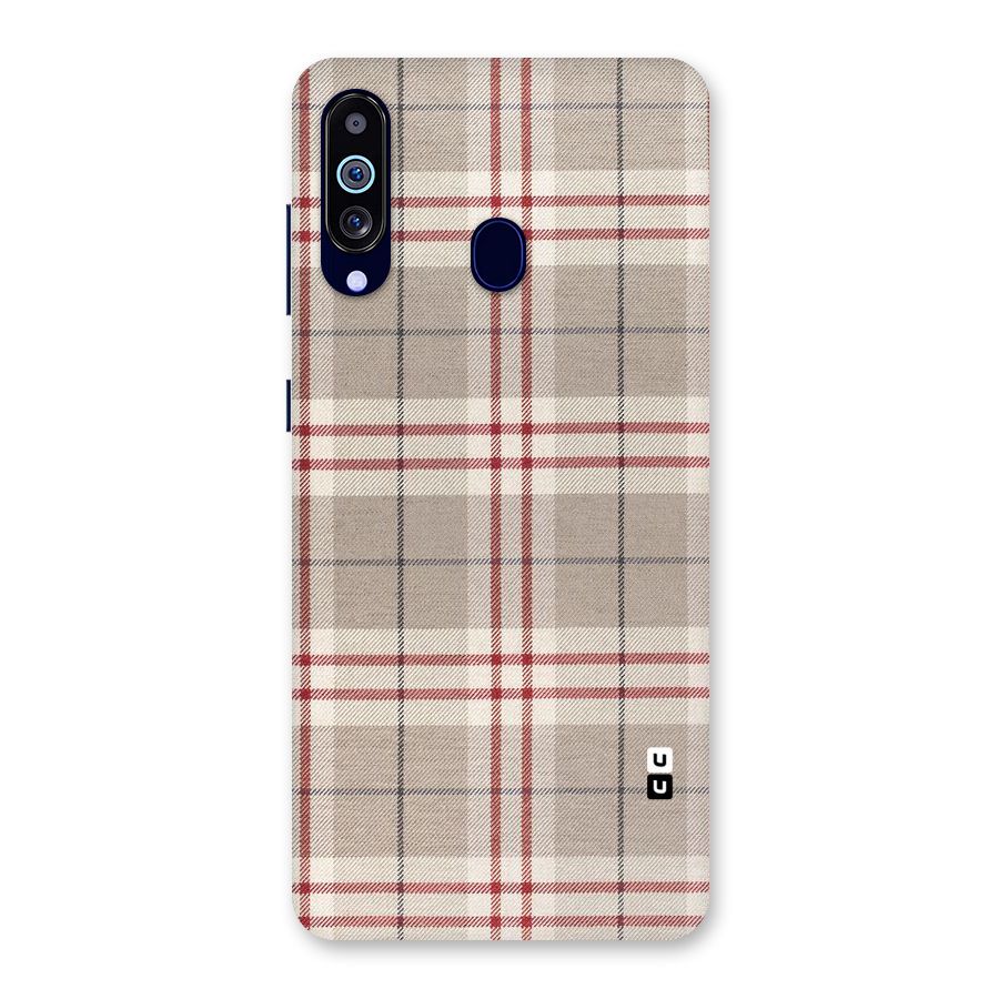 Beige Red Check Back Case for Galaxy A60