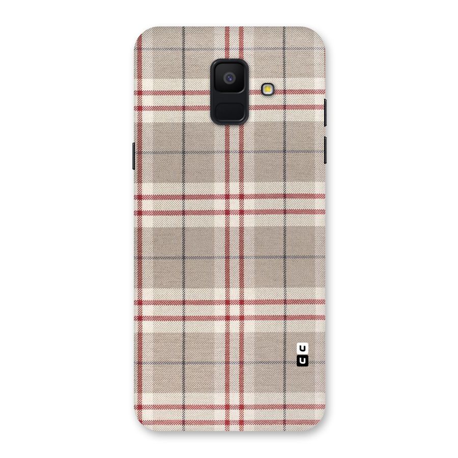Beige Red Check Back Case for Galaxy A6 (2018)