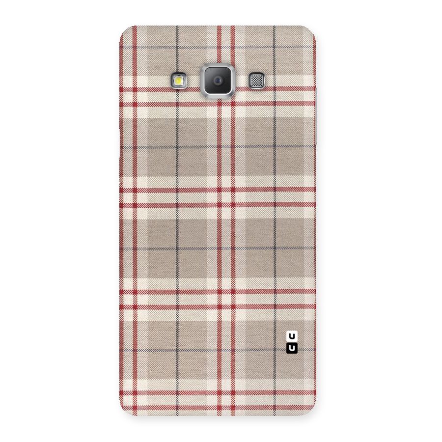 Beige Red Check Back Case for Galaxy A7