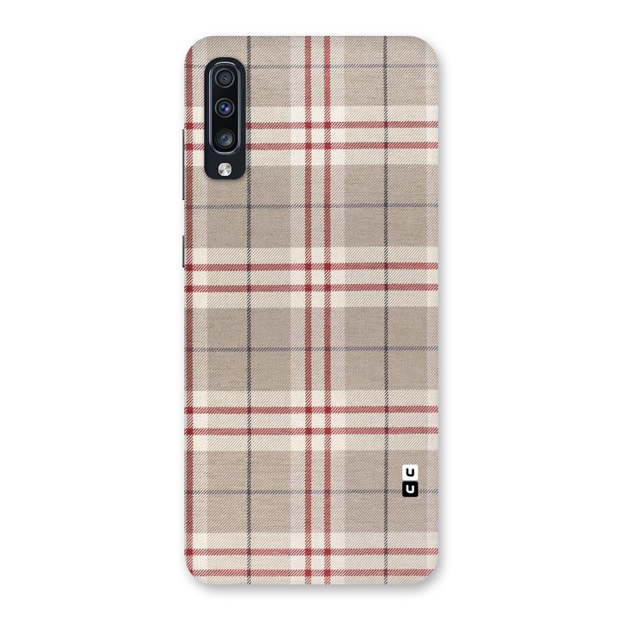Beige Red Check Back Case for Galaxy A70