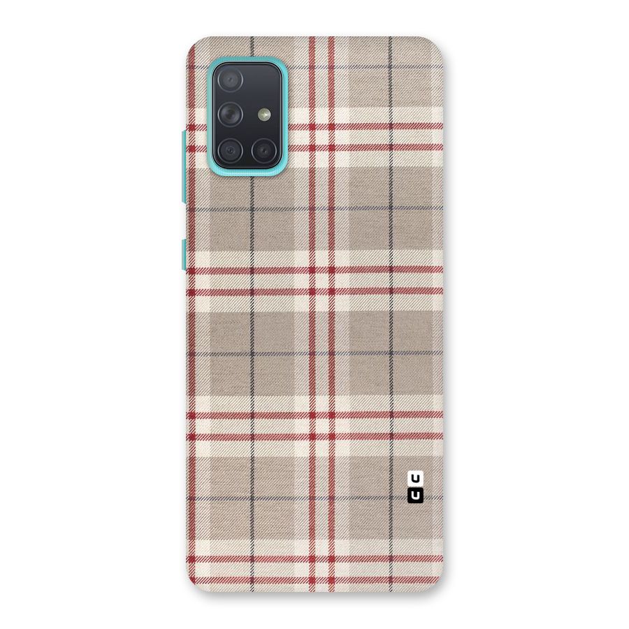 Beige Red Check Back Case for Galaxy A71