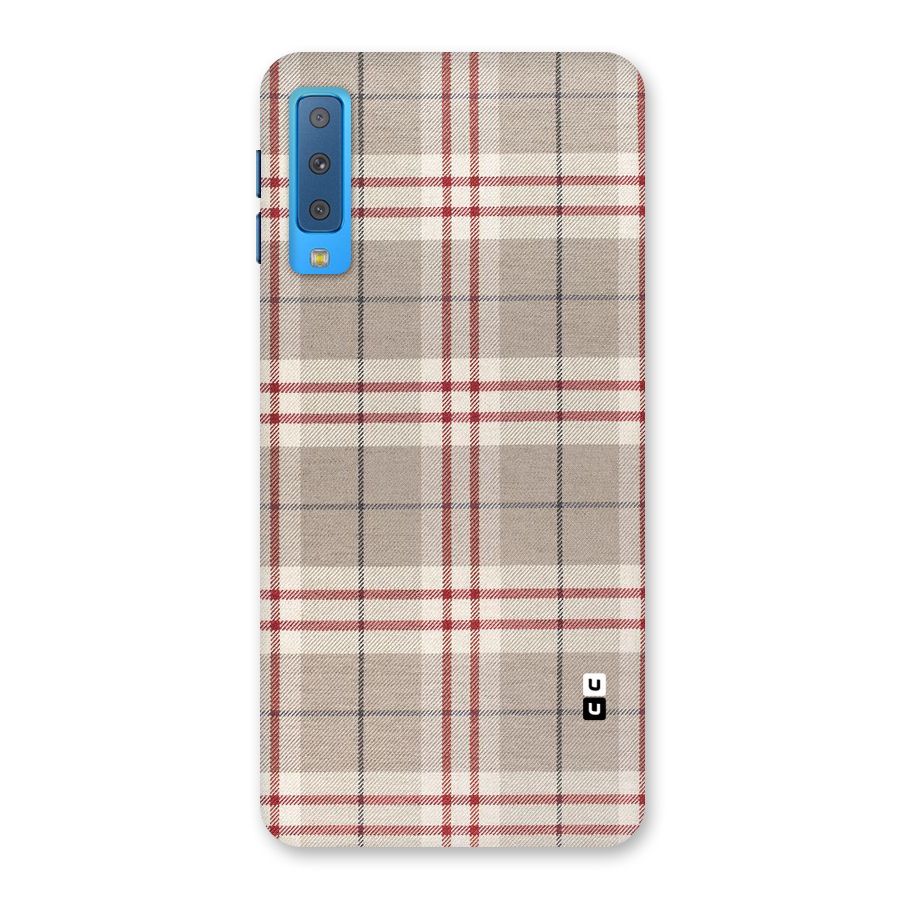 Beige Red Check Back Case for Galaxy A7 (2018)