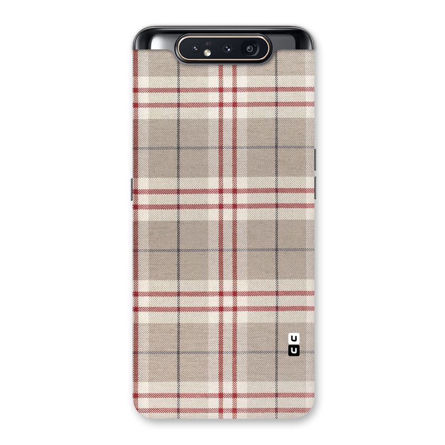 Beige Red Check Back Case for Galaxy A80