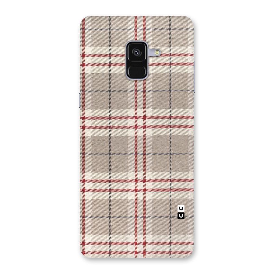 Beige Red Check Back Case for Galaxy A8 Plus