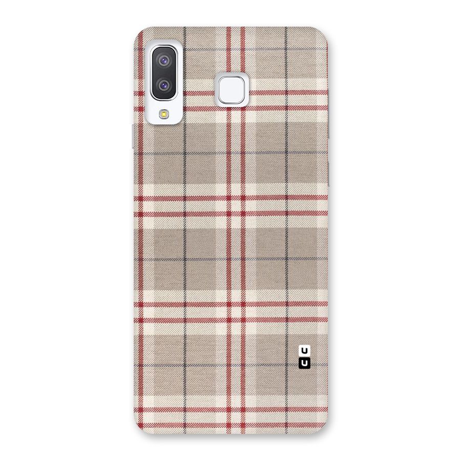 Beige Red Check Back Case for Galaxy A8 Star