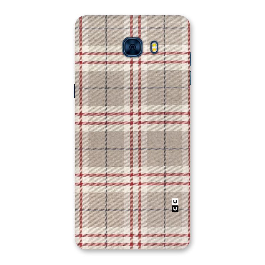 Beige Red Check Back Case for Galaxy C7 Pro